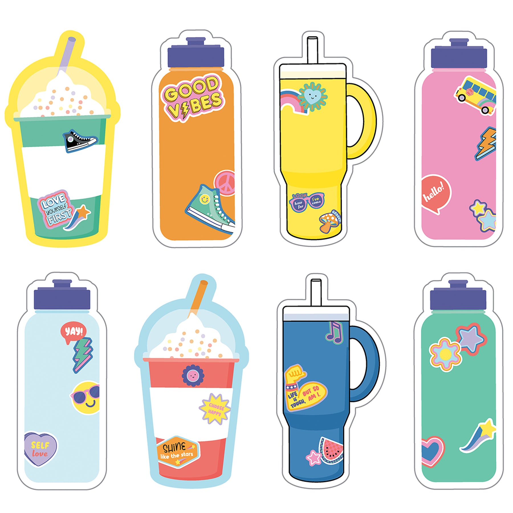 We Stick Together Cups & Water Bottles Cut-Outs, Pack of 36