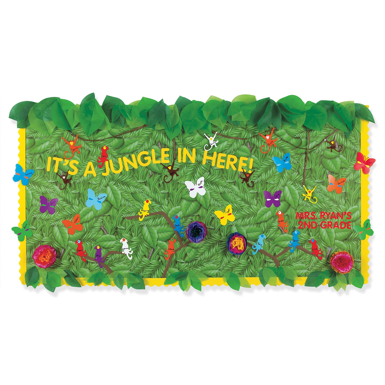 Bulletin Board Art Paper, Tropical Foliage, 48" x 12', 4 Rolls