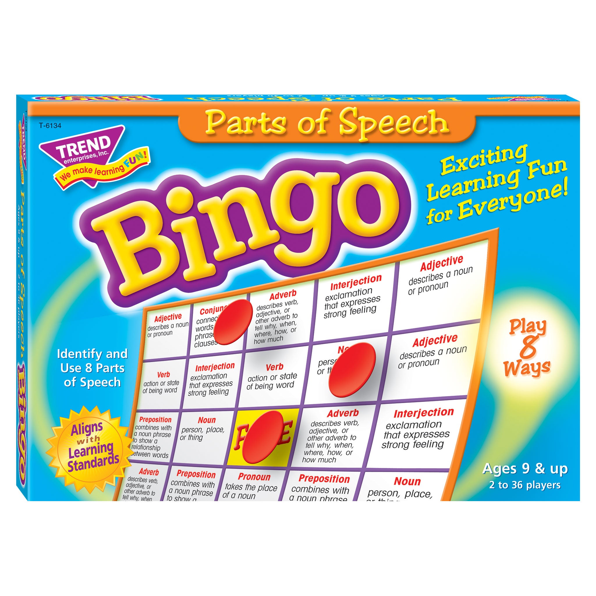 BINGO PARTS OF SPEECH AGES 8 & UP