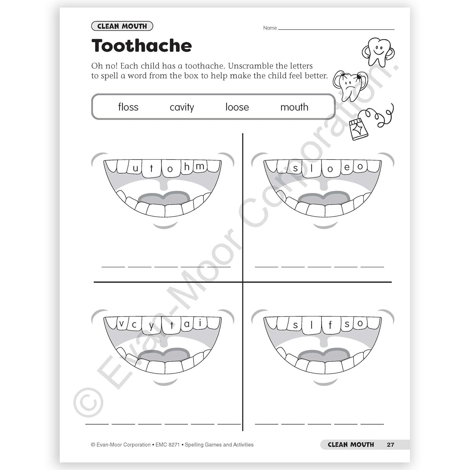 Spelling Games and Activities, Grade 1