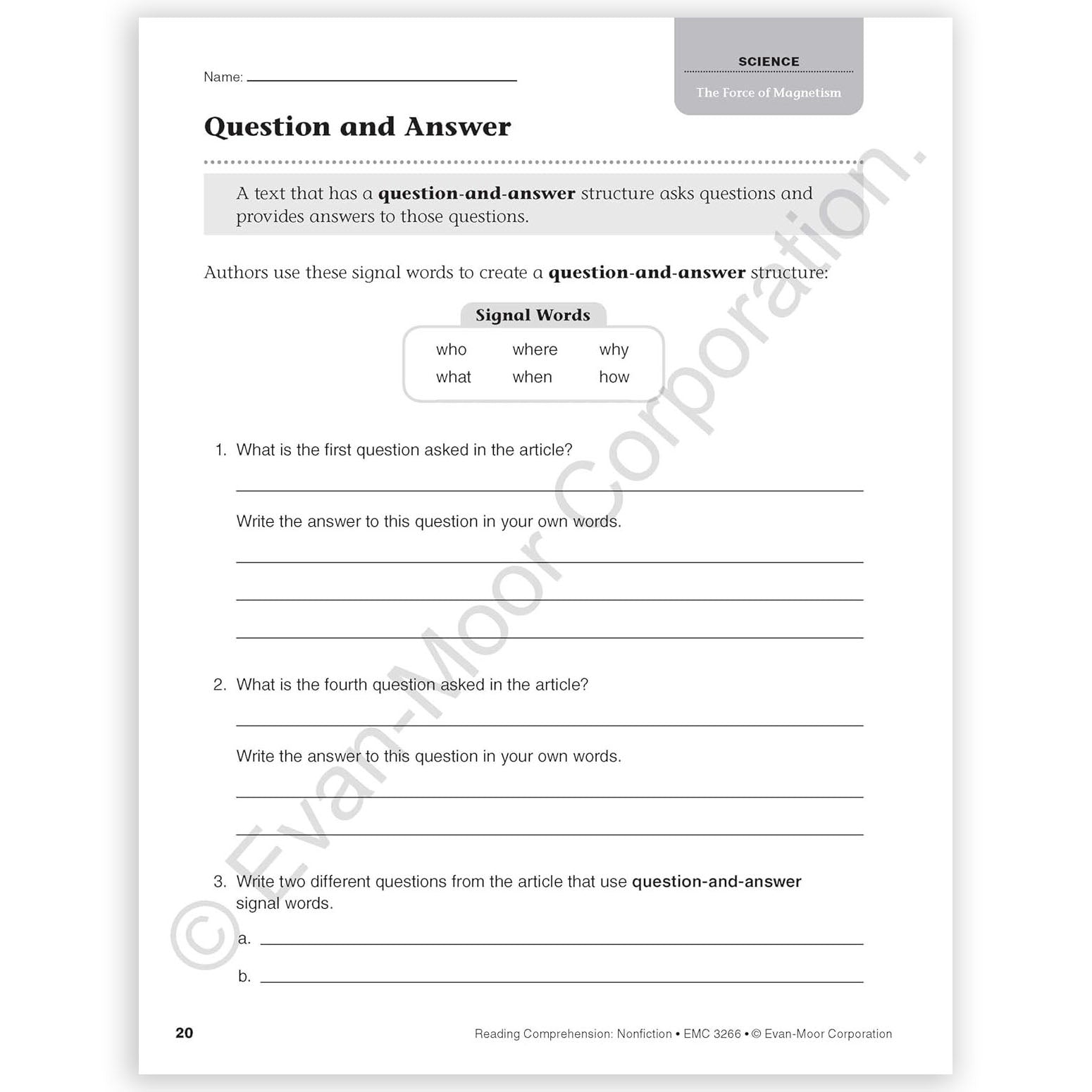 Reading Comprehension: Nonfiction, Grade 6