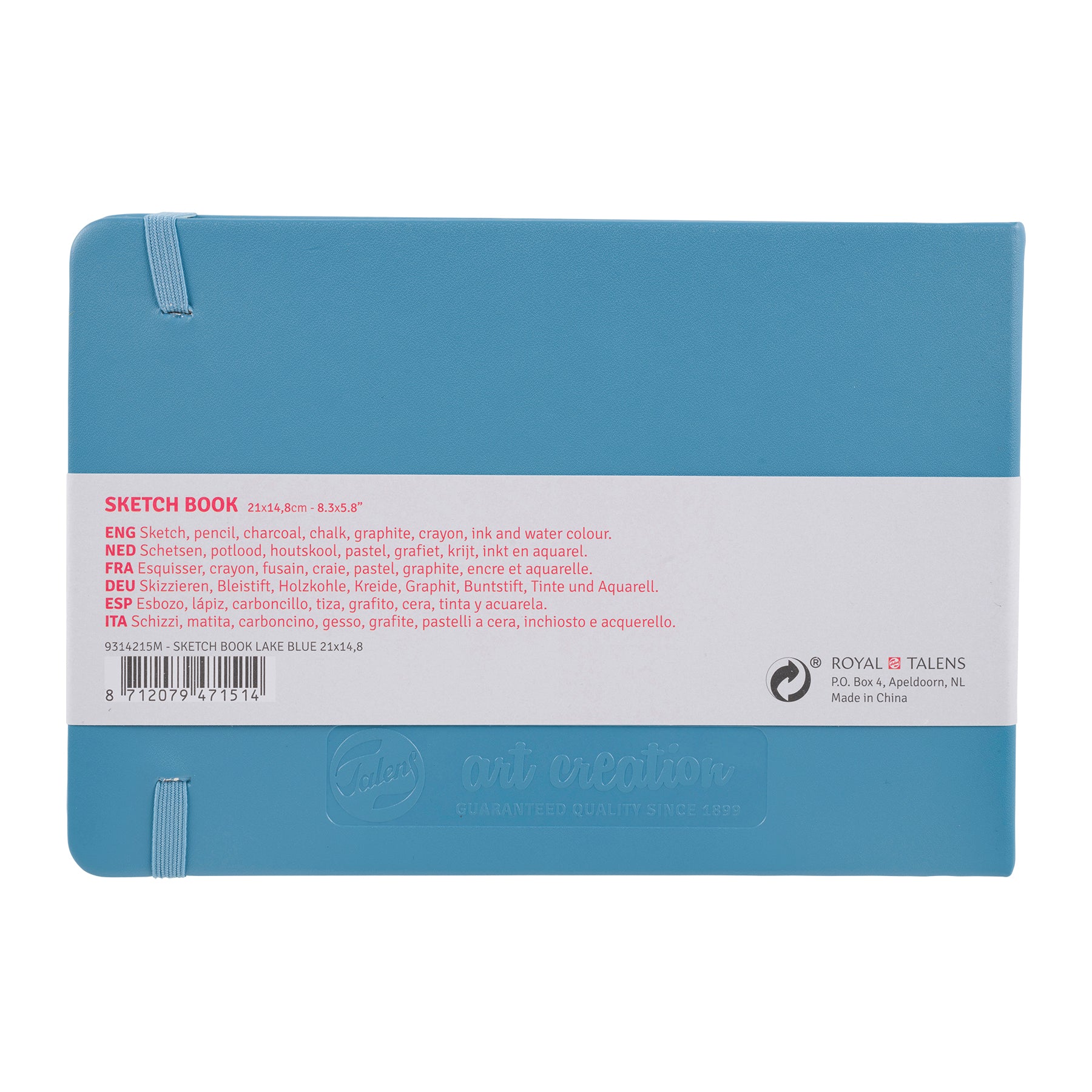 Sketchbook, 80 Sheets, 90lbs, Lake Blue Cover, 8.3" x 5.8" (A5)