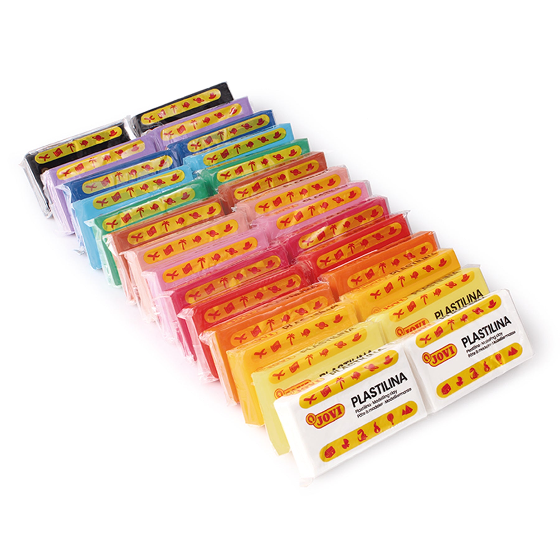Plastilina Modeling Clay School Pack, 28 Bars, 3 Accessory Packs