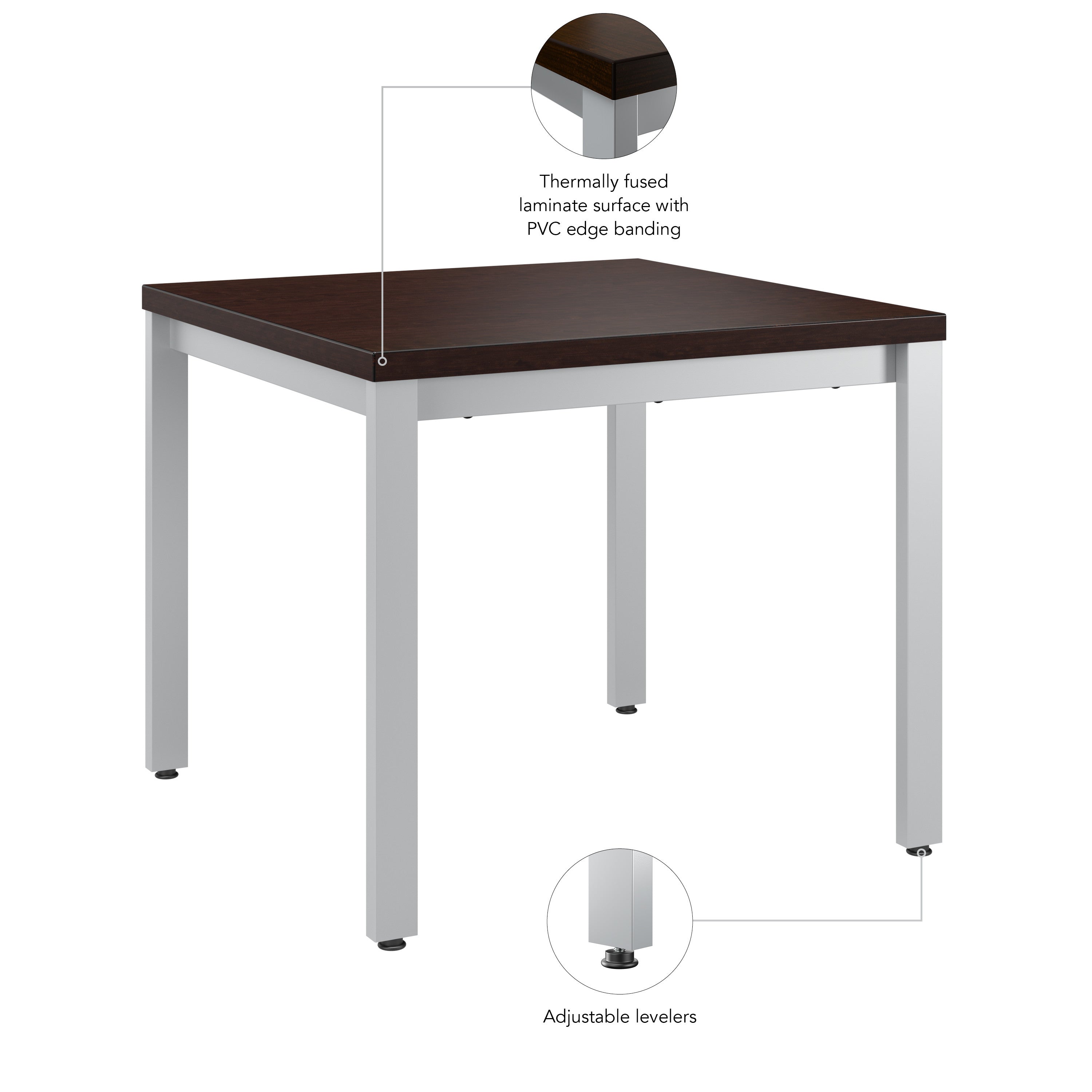 Bush Business Furniture Arrive Waiting Room End Table in Mocha Cherry - 23.35" Width x 23.35" Depth x 20.1" Height
