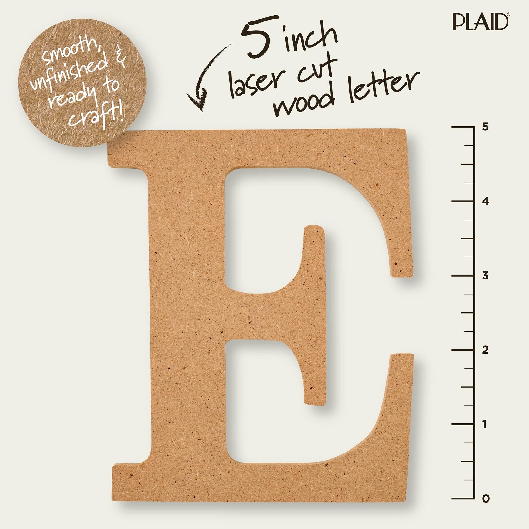 MDF Letter, E, 5 Inch