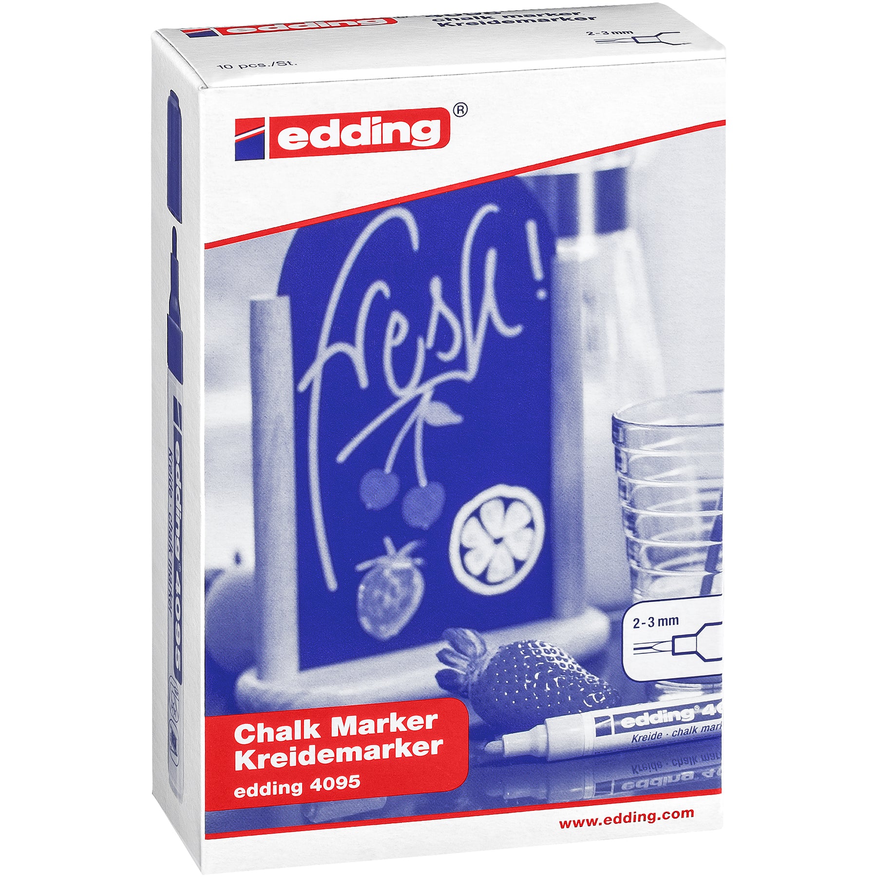 edding 4095 Chalk Marker - Box of 10 - Assorted