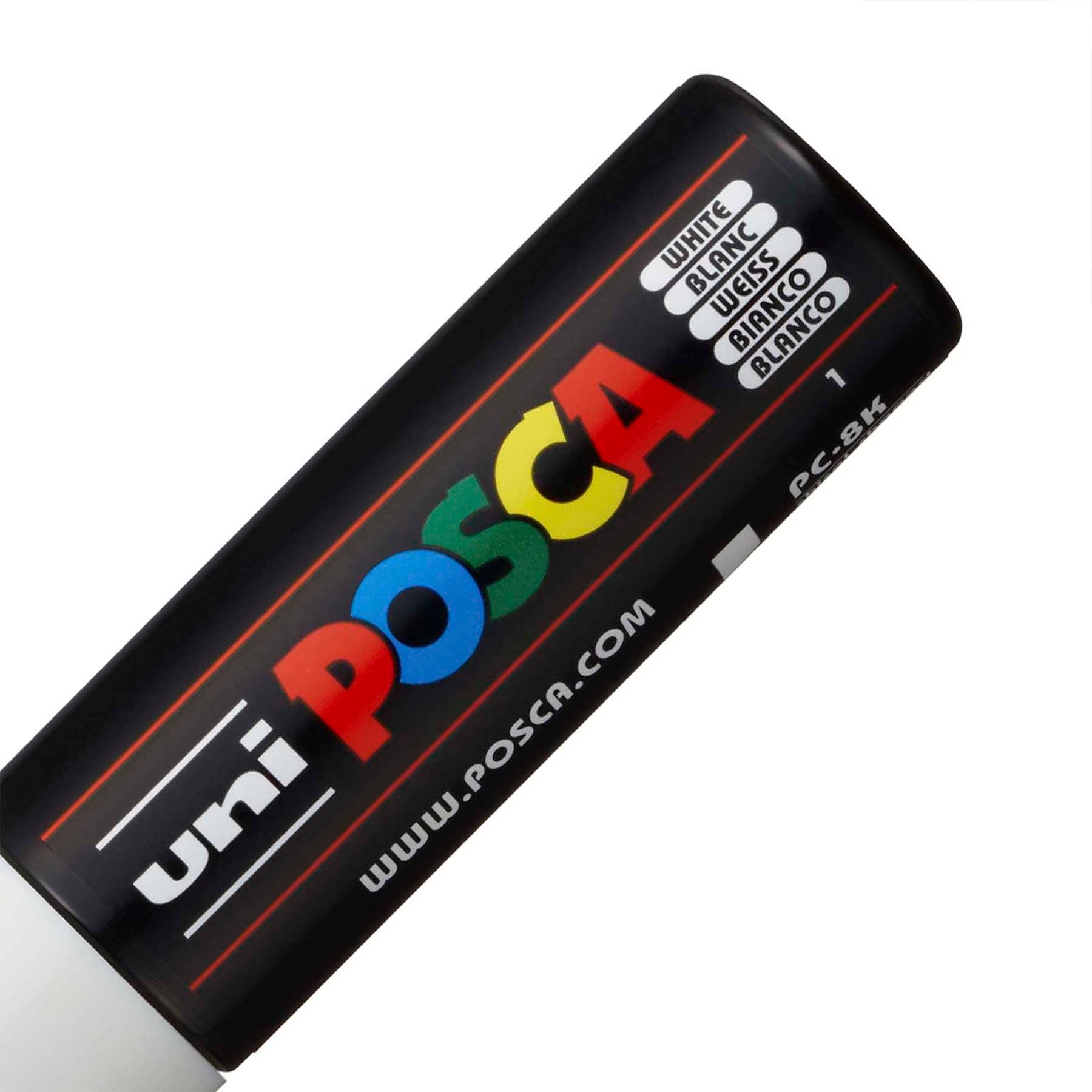 uni® POSCA PC-8K Water-Based Paint Markers, Broad Tip (8mm), White