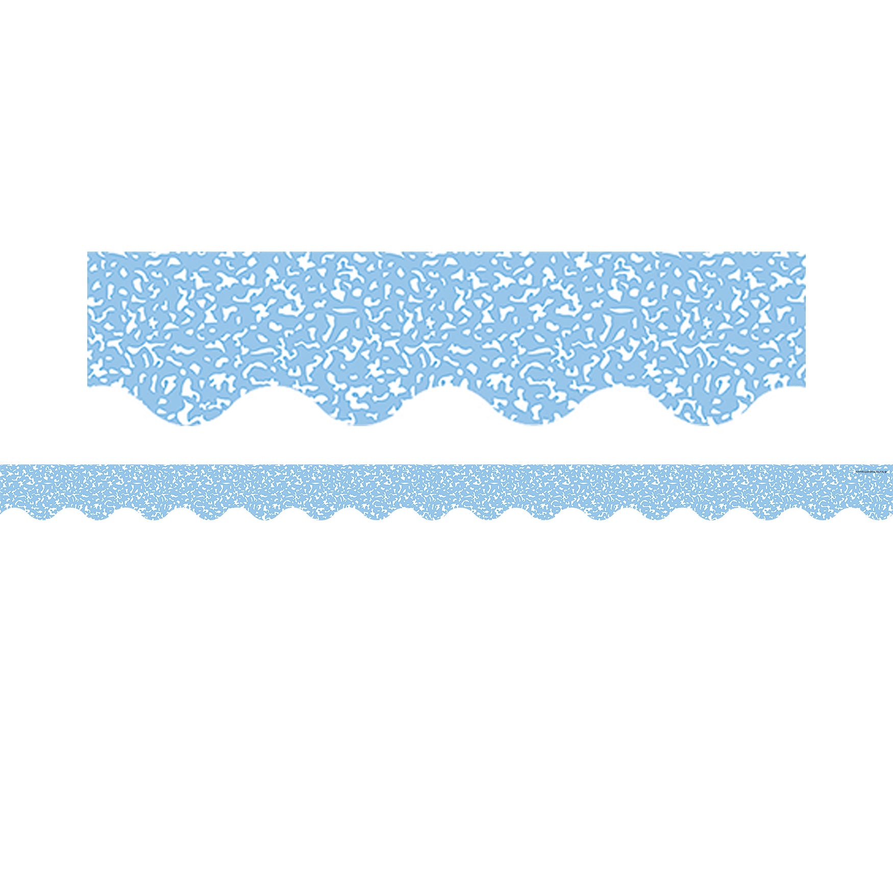 Composition Blue Scalloped Border Trim, 35 Feet