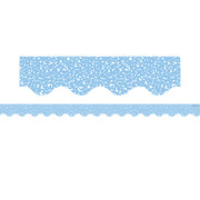 Composition Blue Scalloped Border Trim, 35 Feet