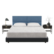Jaxx Panelist Modern Padded Headboard – Set of 4 Wall Mounted Panels - Queen, Petrol Blue Microvelvet
