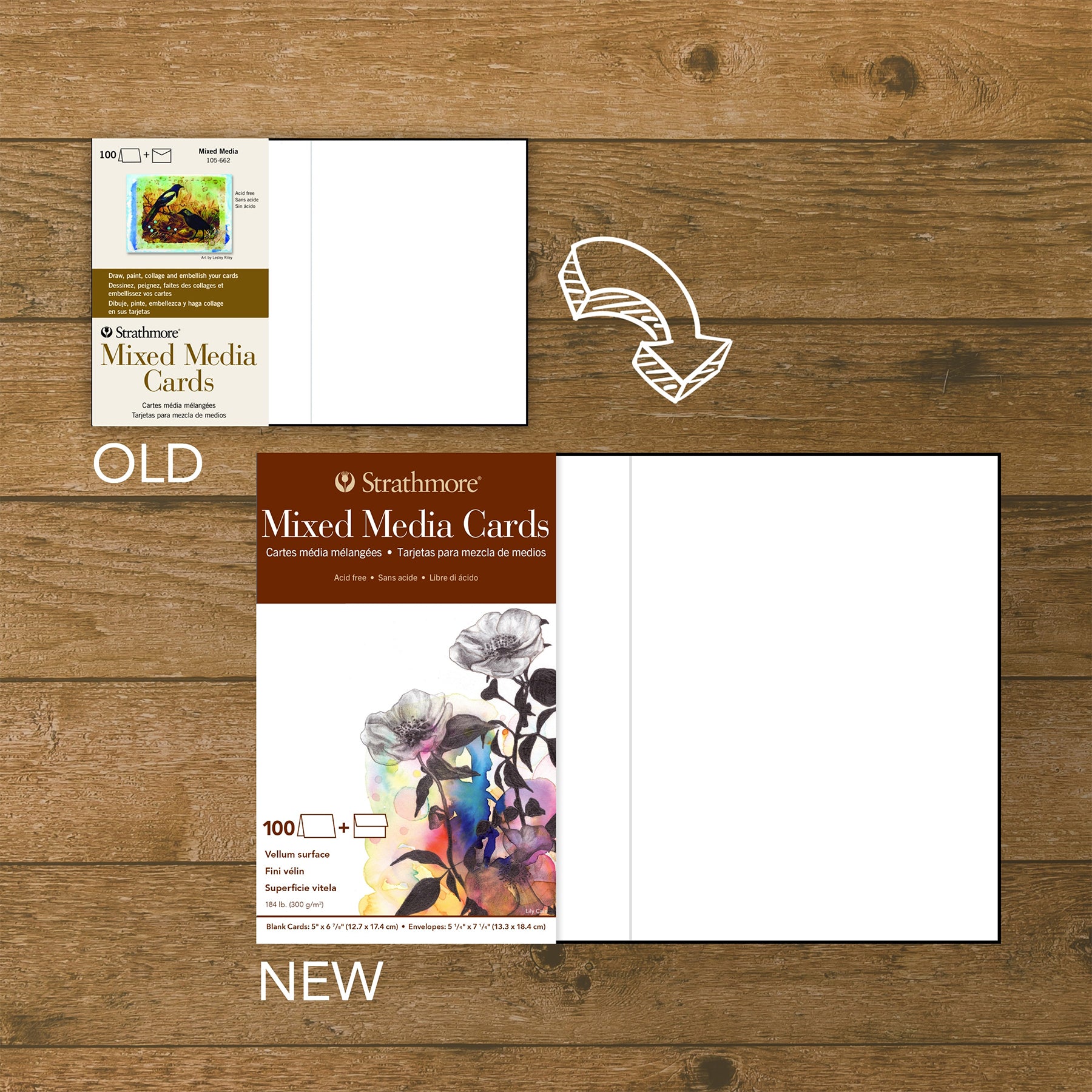 400 Series Mixed Media Paper Cards & Envelopes, Full Size, 5x6.875 inch, Pack of 100