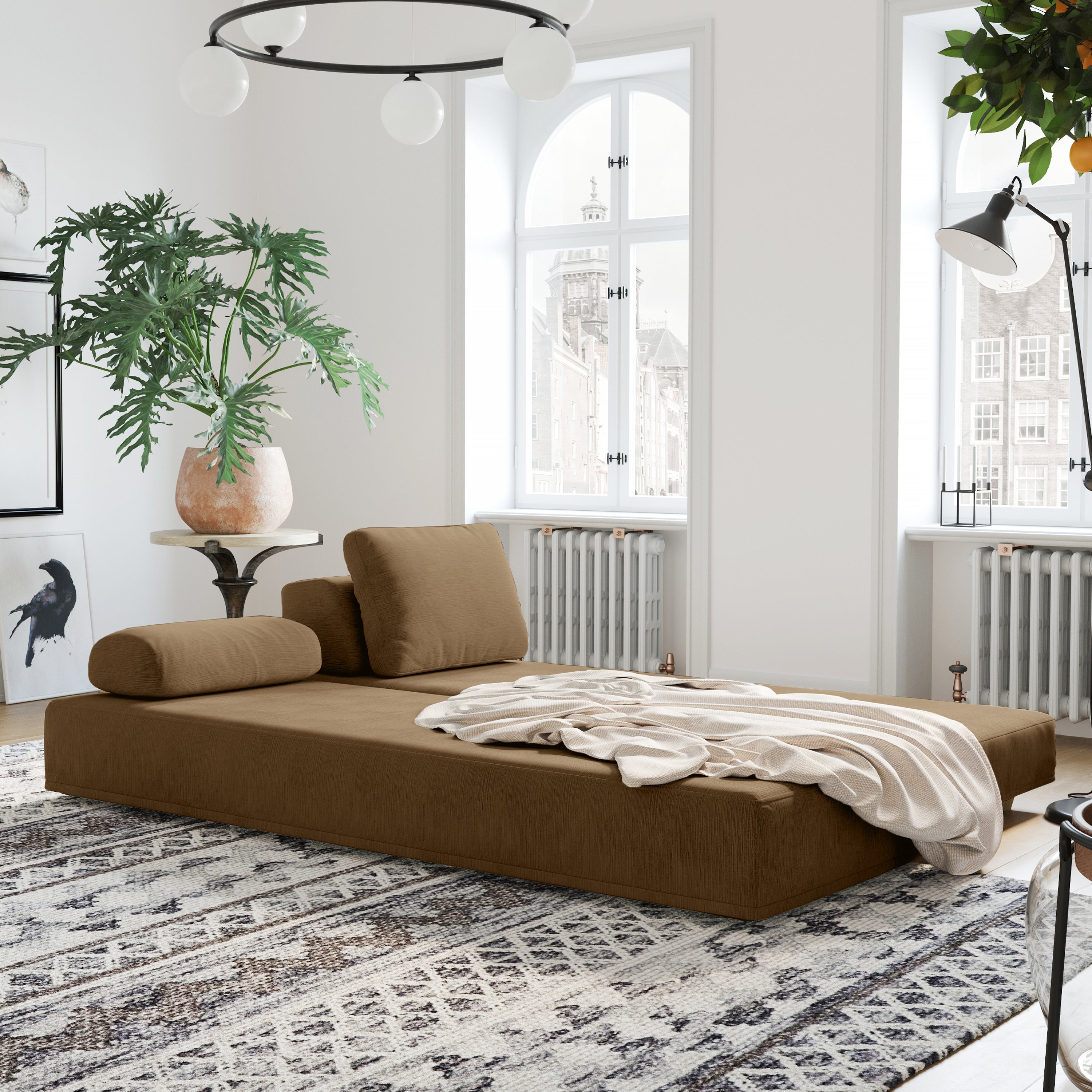Jaxx Balshan Chaise Lounge Daybed, Toffee