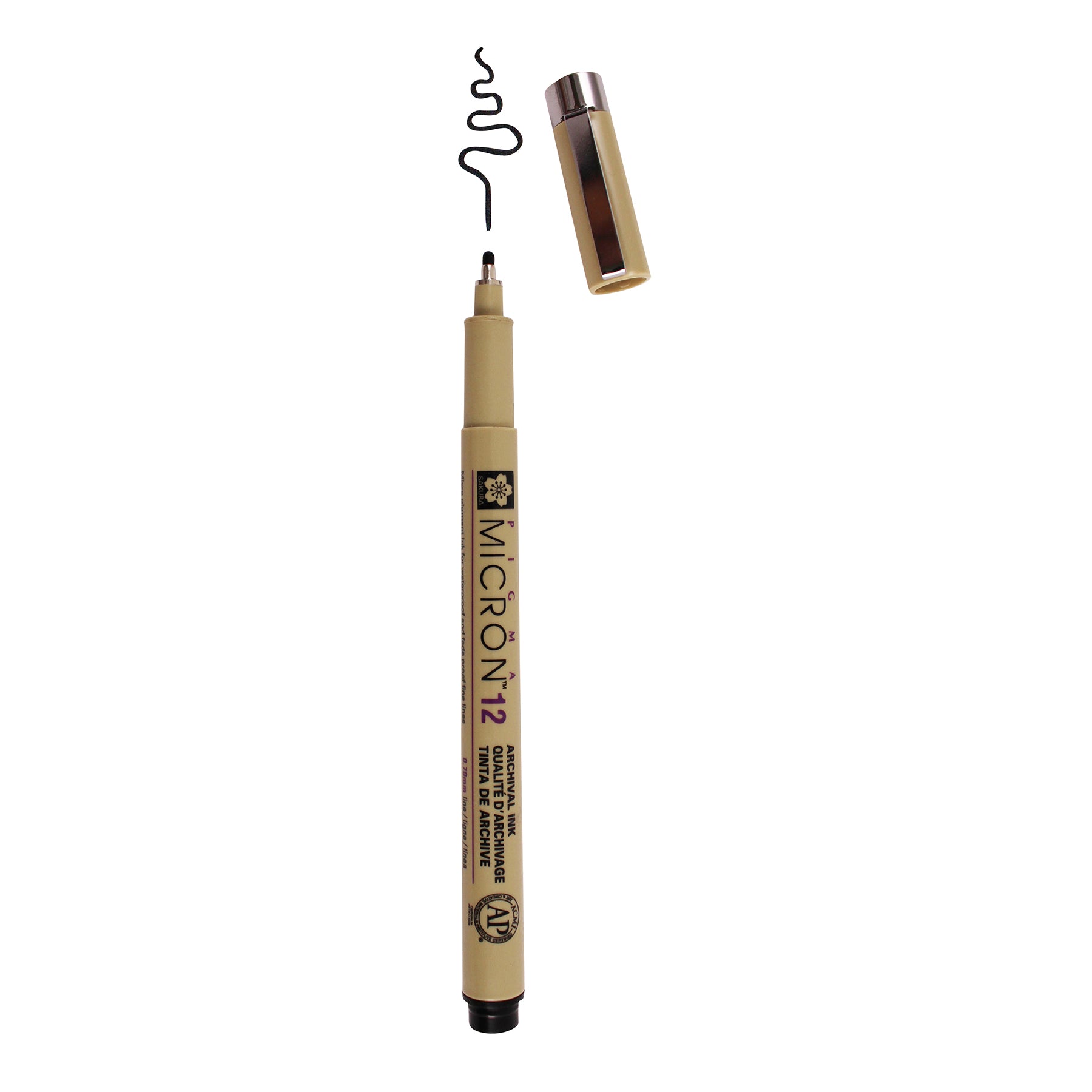 Pigma Micron Pen, Black, 0.70mm Size 12