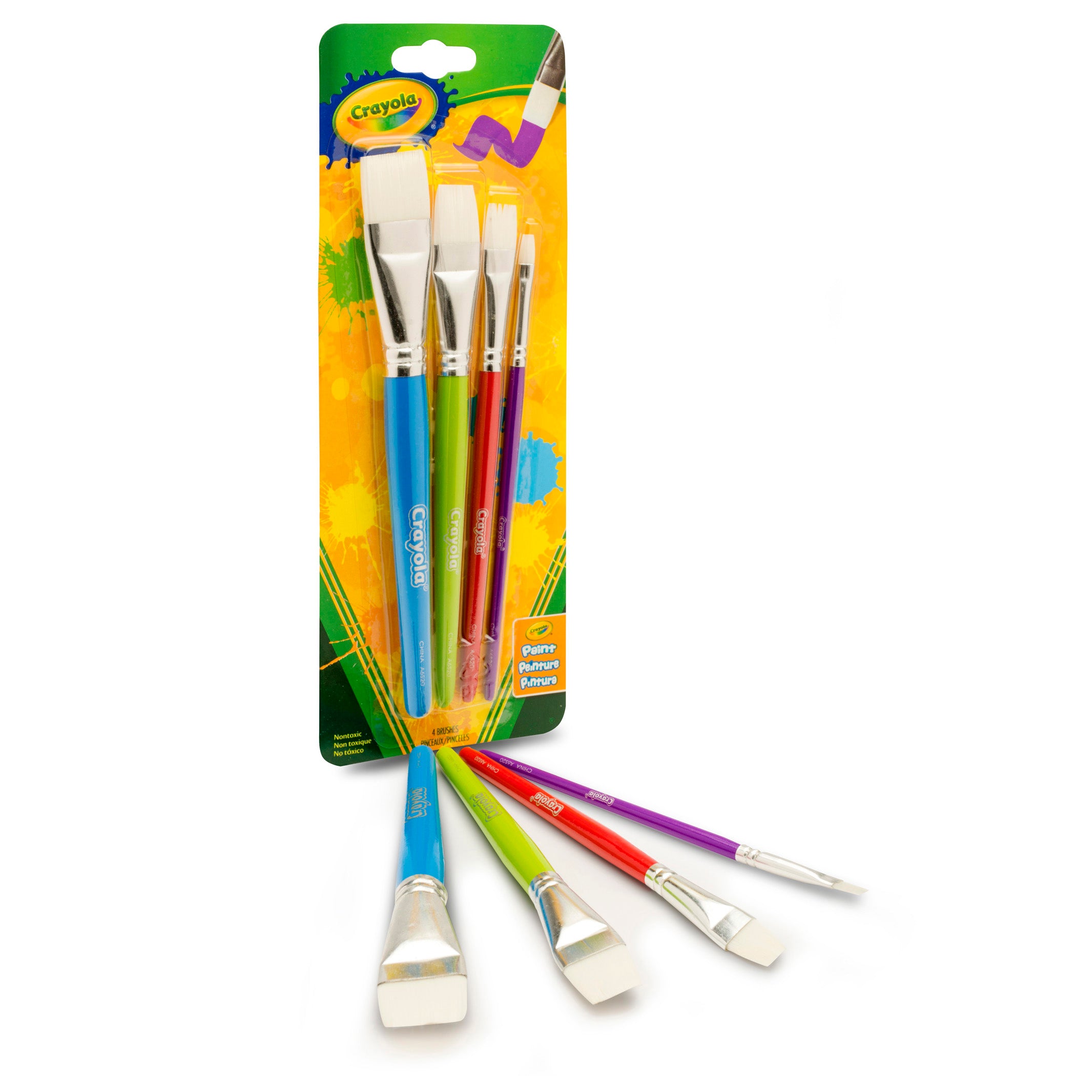 Big Paintbrush Set, Flat, Pack of 4