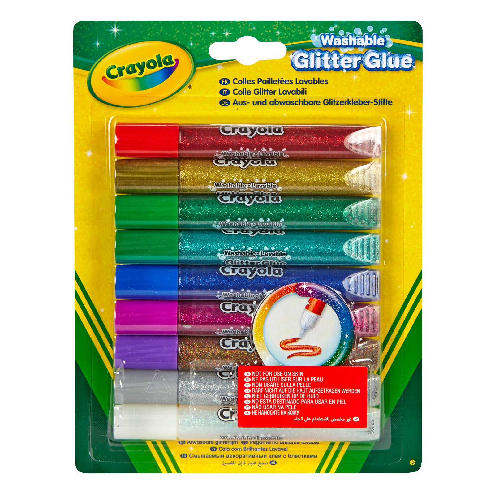 Bold Washable Glitter Glue with Fiery Flecks™, Pack of 9