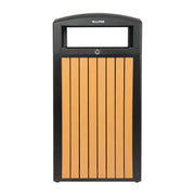 40-Gallon Outdoor Trash Container with Slatted Recycled Plastic Panels - Cedar