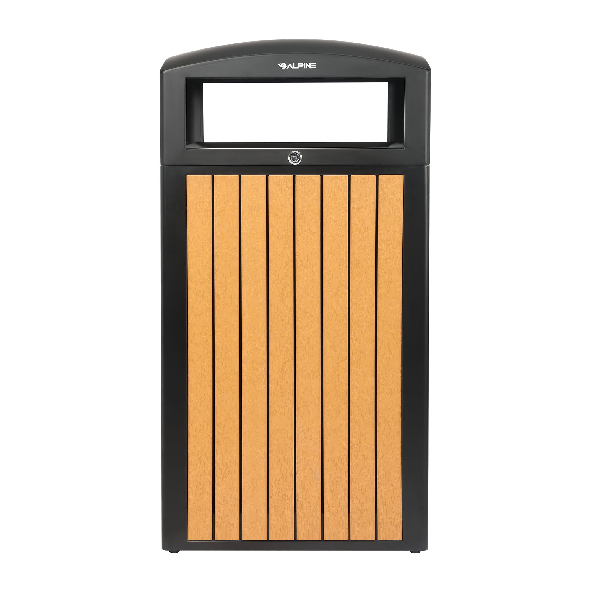 40-Gallon Outdoor Trash Container with Slatted Recycled Plastic Panels - Cedar