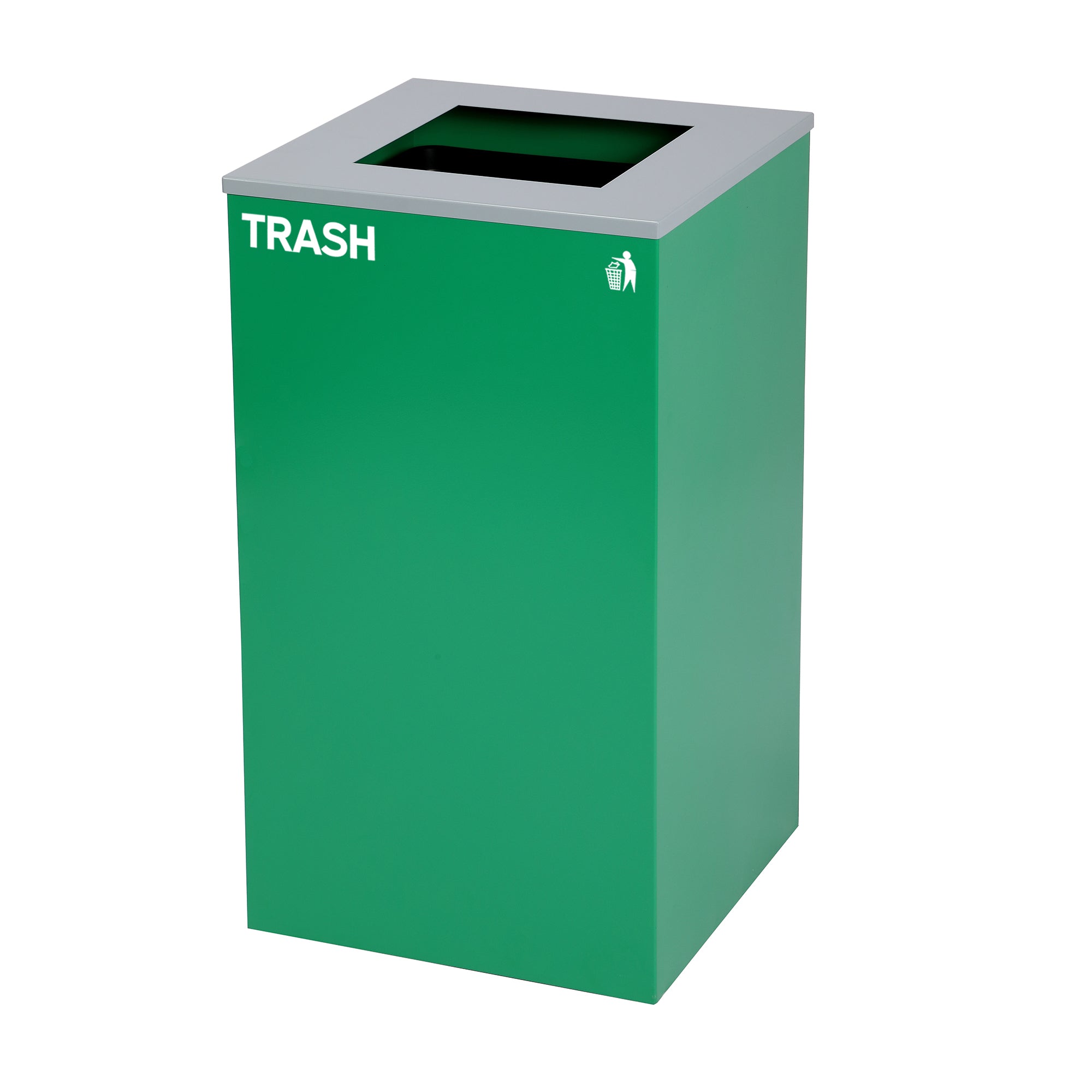 Alpine Industries 58-Gallon 2-Stream Black Steel-Green Recycling Bin Station
