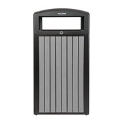 40-Gallon Outdoor Trash Container with Slatted Recycled Plastic Panels - Grey