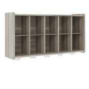 Wall Cubbie Storage, Assembled, Shadow Elm Gray, 16"H x 50"W x 27"D
