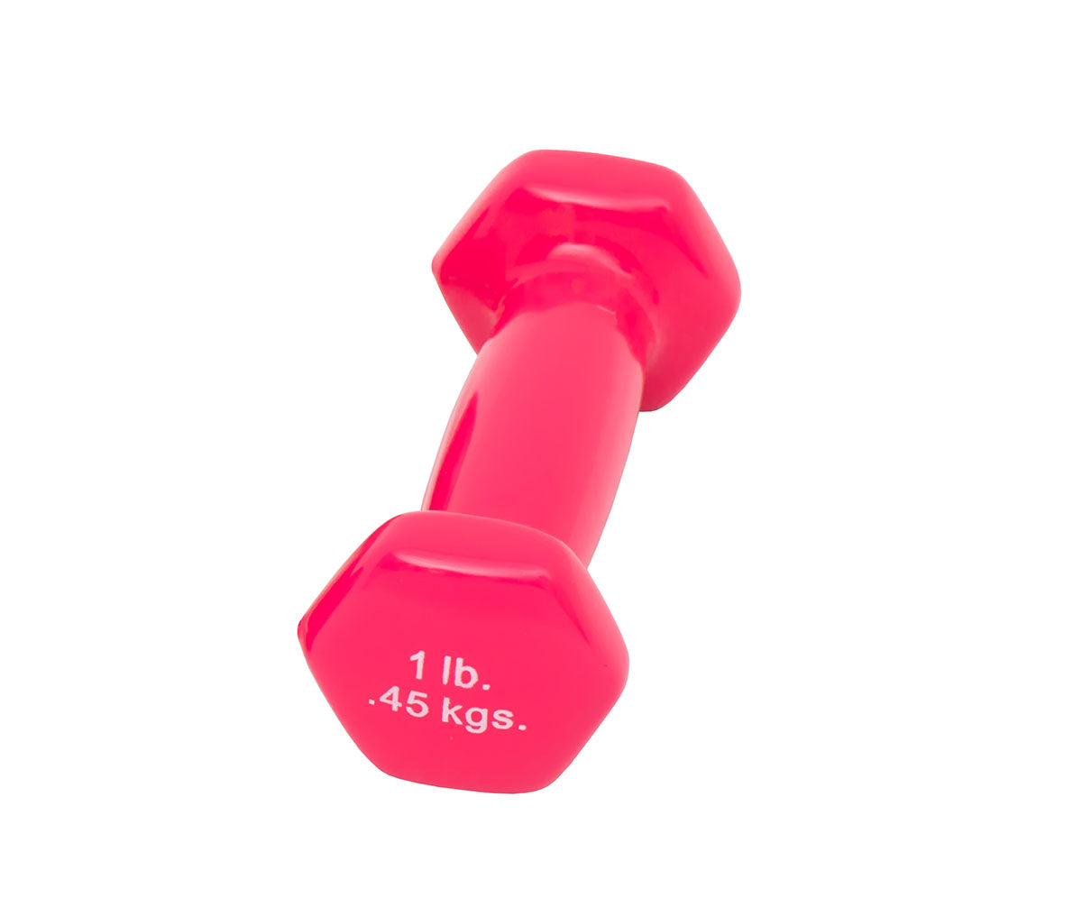 CanDo vinyl coated dumbbell - 1 lb - Pink, each