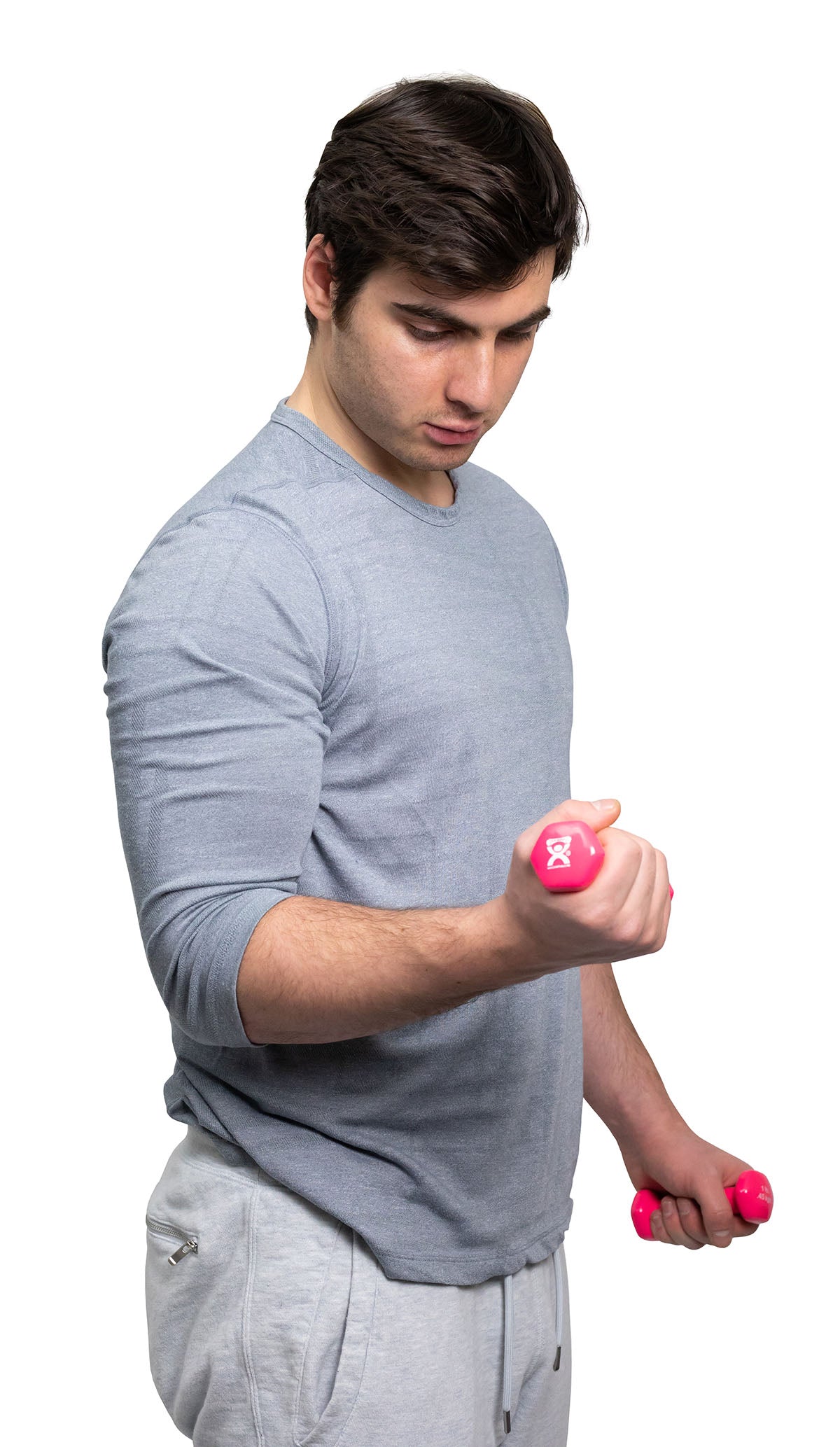 CanDo vinyl coated dumbbell - 1 lb - Pink, each