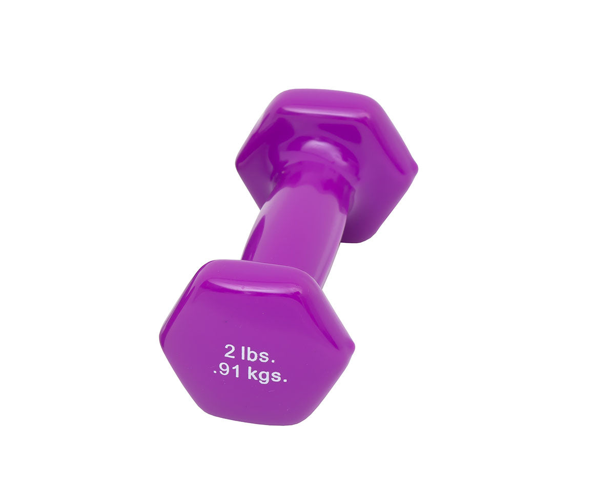 CanDo Vinyl Coated Dumbbell, Violet (2 lb), Each