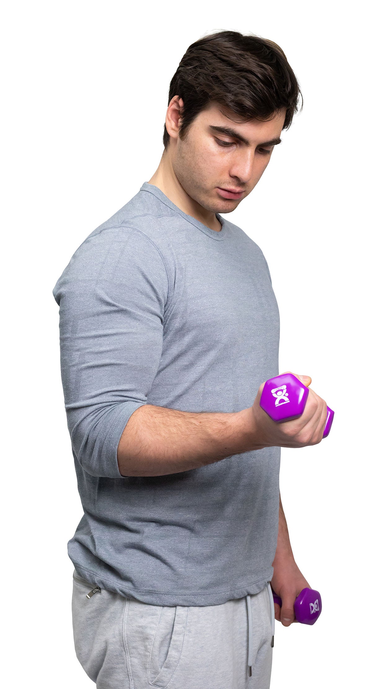 CanDo Vinyl Coated Dumbbell, Violet (2 lb), Each