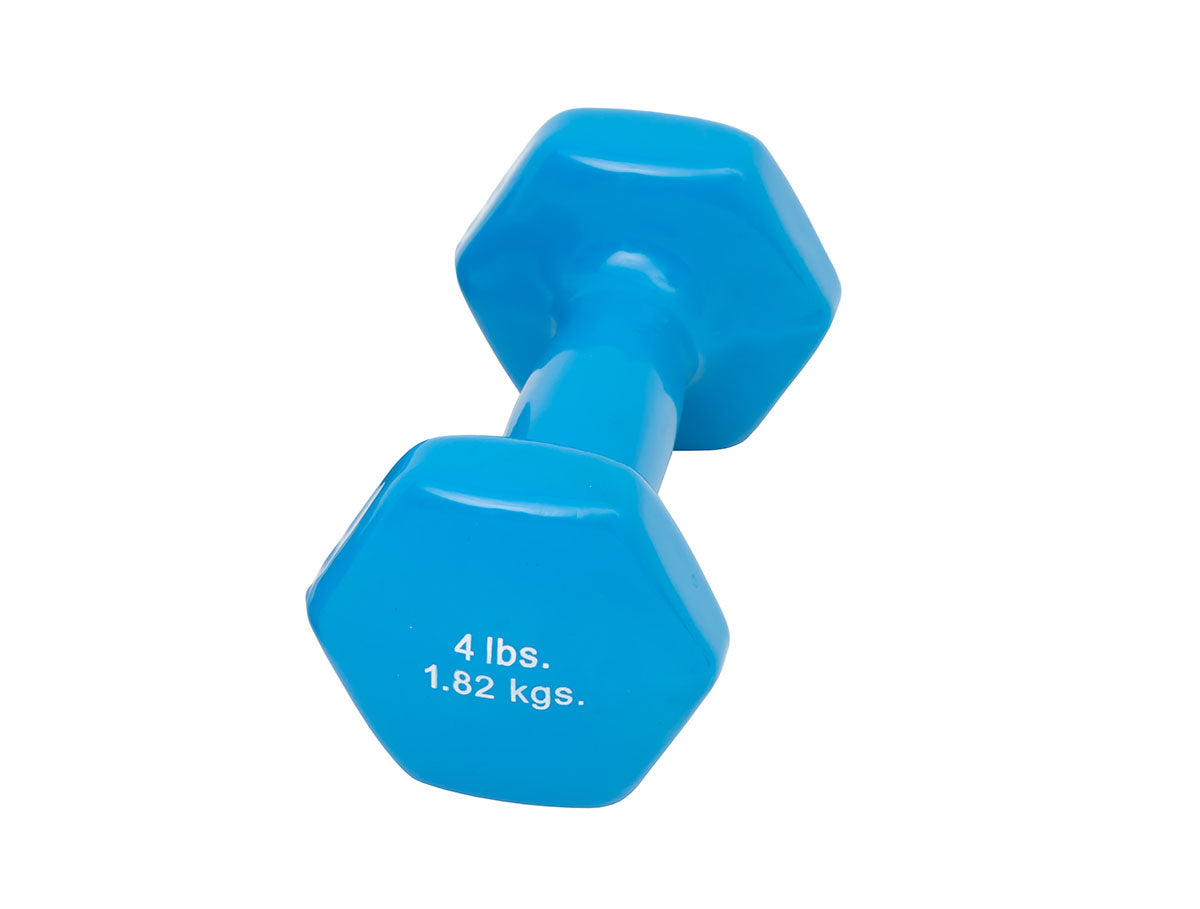 CanDo Vinyl Coated Dumbbell, Light Blue (4 lb), Each