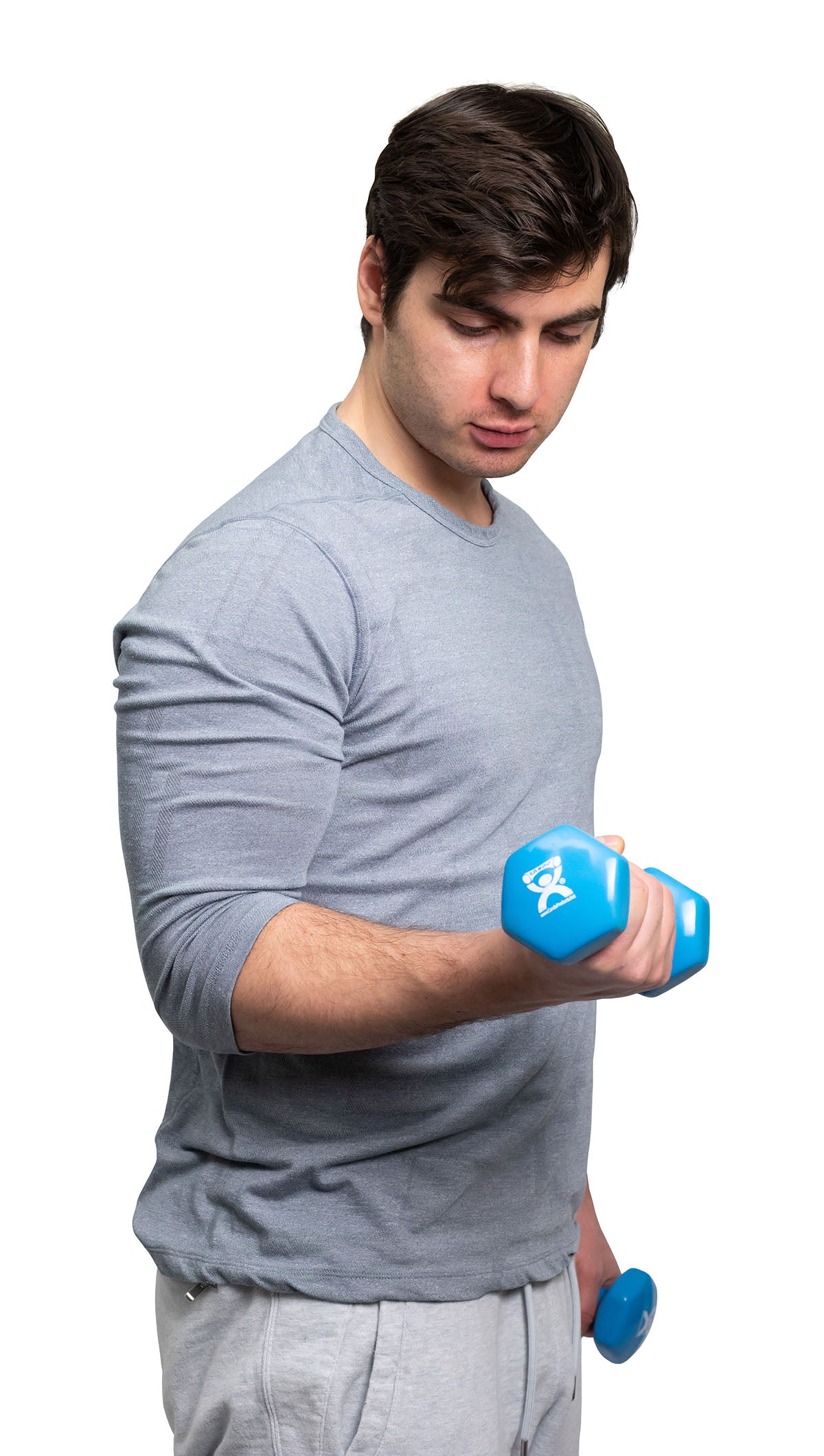 CanDo Vinyl Coated Dumbbell, Light Blue (4 lb), Each