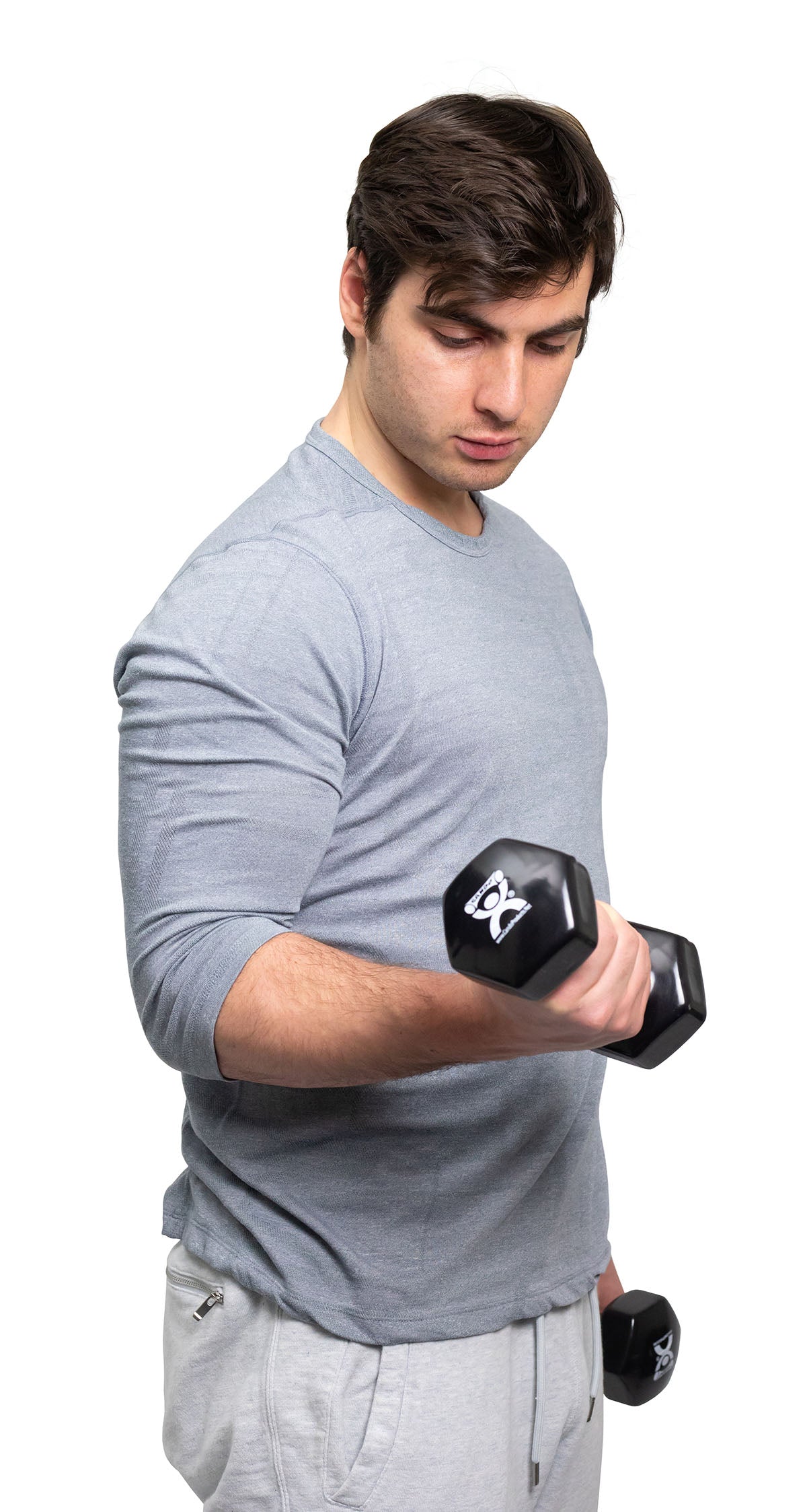 CanDo vinyl coated dumbbell - 8 lb - Black, each