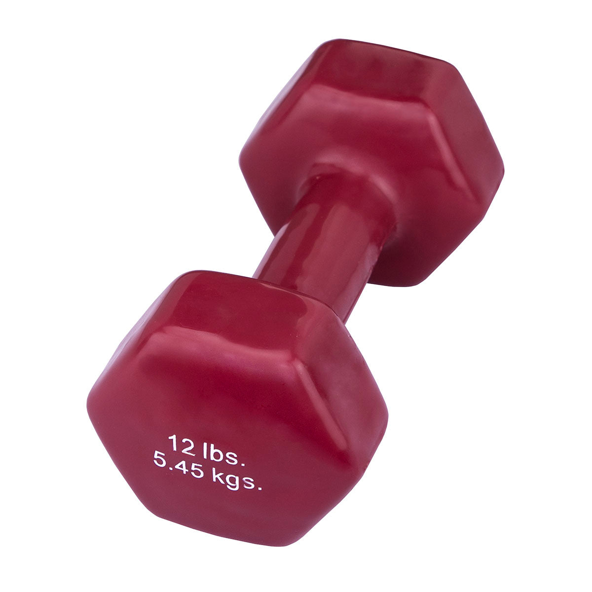CanDo Vinyl Coated Dumbbell, Maroon (12 lb), Each