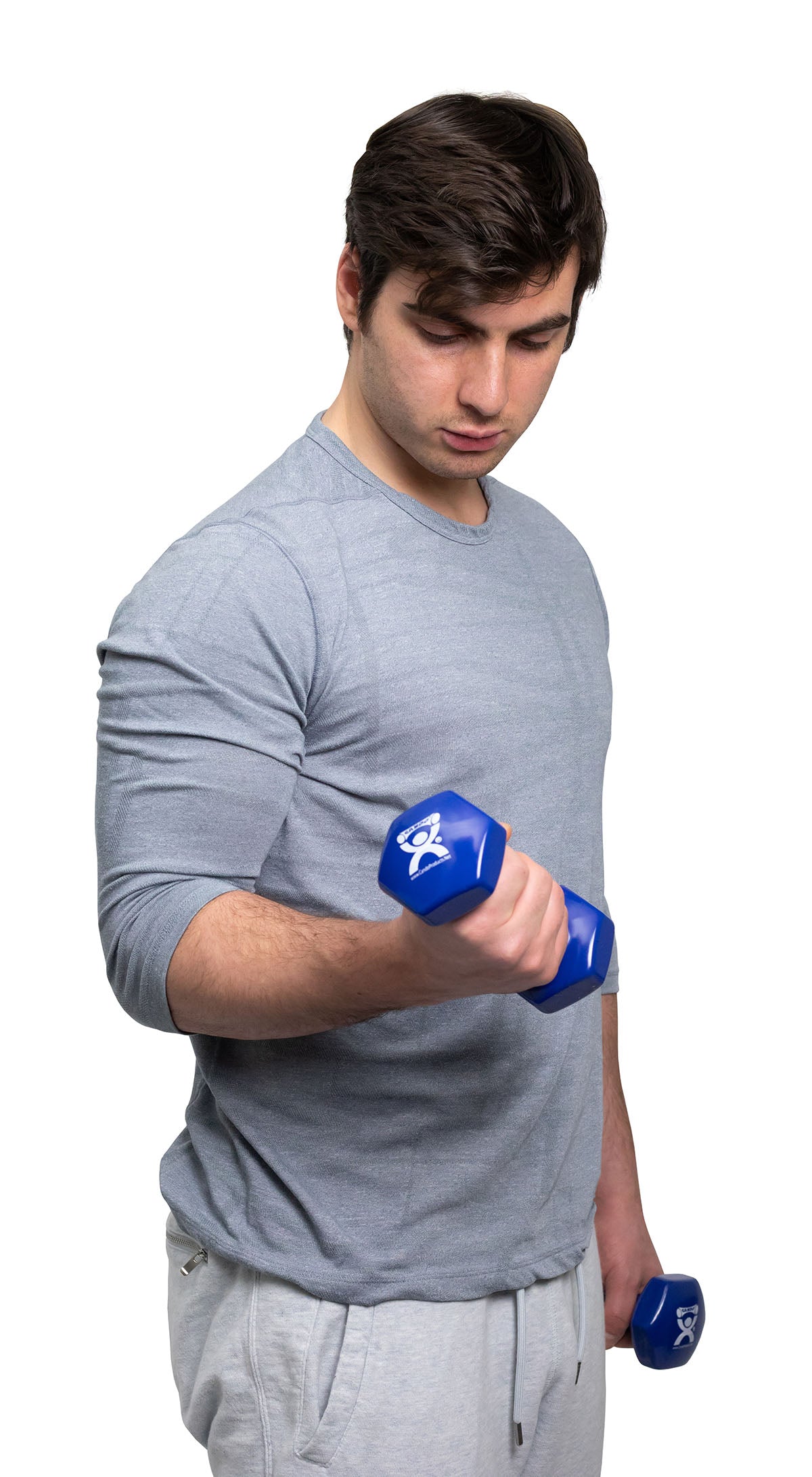 CanDo Vinyl Coated Dumbbell, 10 Piece Set (Each: 1, 2, 3, 4, 5, 6, 7, 8, 9, 10 lb)