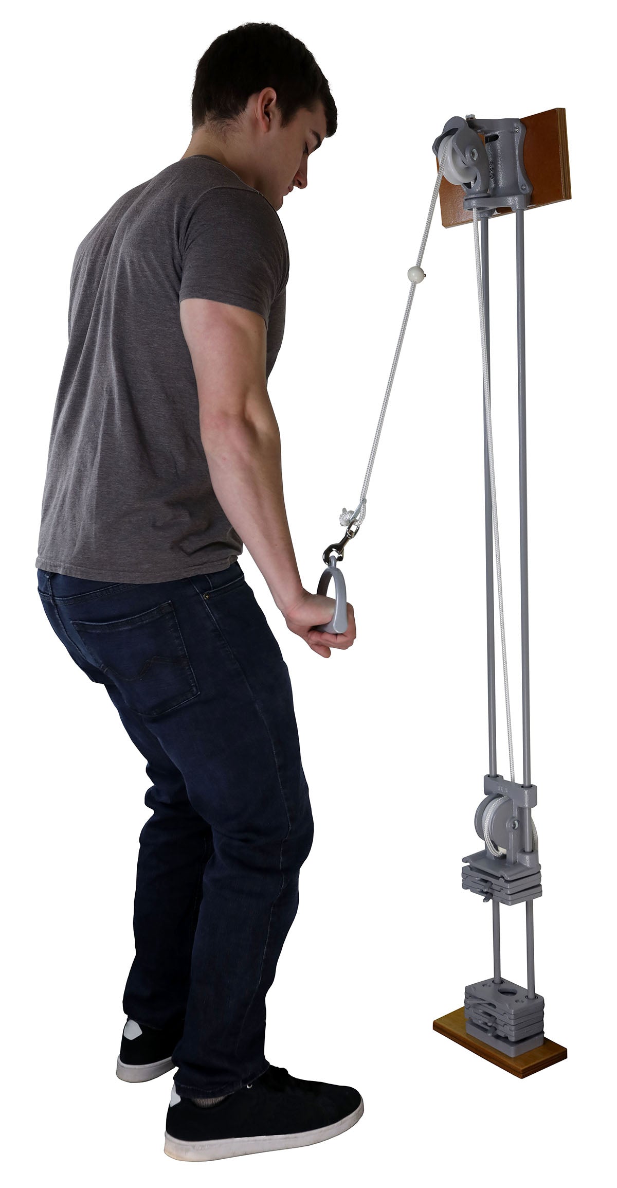 Chest Weight Pulley System - Single handle (mid) - one tower - 5 x 2.2 lb weights