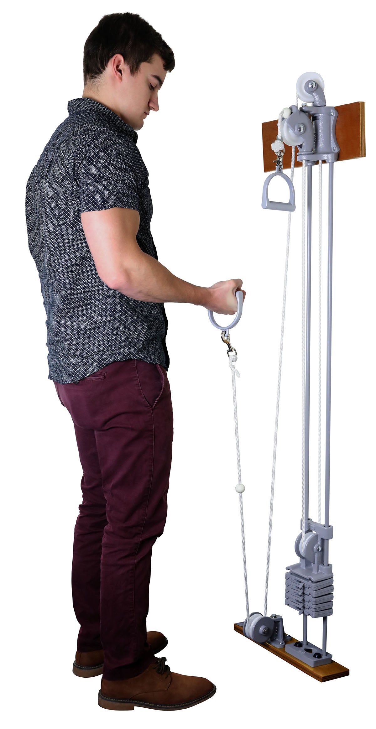 Chest Weight Pulley System - Dual handle (lower, mid) - one tower - 5 x 2.2 lb weights