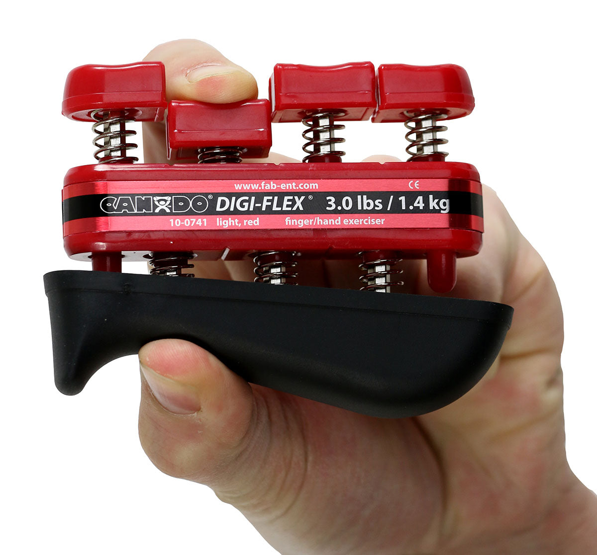 CanDo Digi-Flex hand exerciser - set of 8 (tan, yellow, red, green, blue, black, silver, gold), no rack