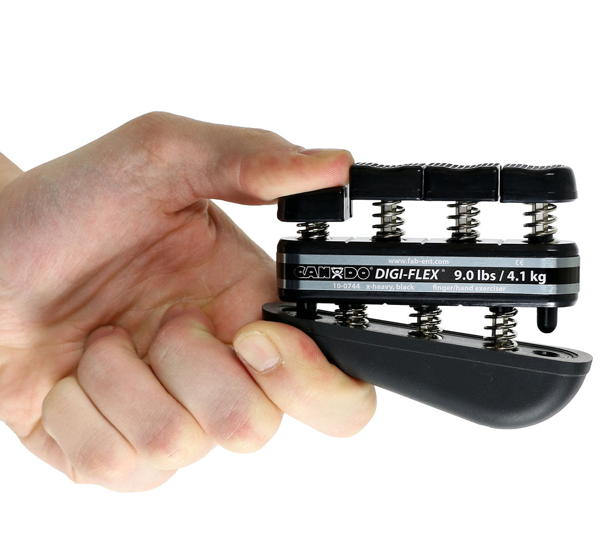 CanDo Digi-Flex hand exerciser - Black, x-heavy - Finger (9.0 lb) / hand (31.0 lb)