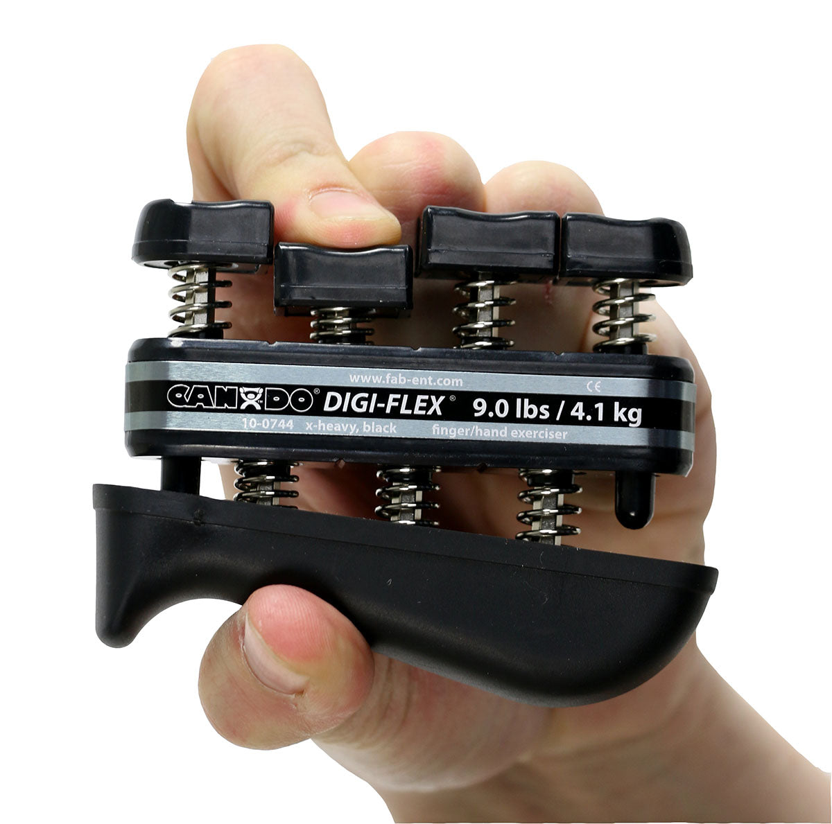 CanDo Digi-Flex hand exerciser - Black, x-heavy - Finger (9.0 lb) / hand (31.0 lb)