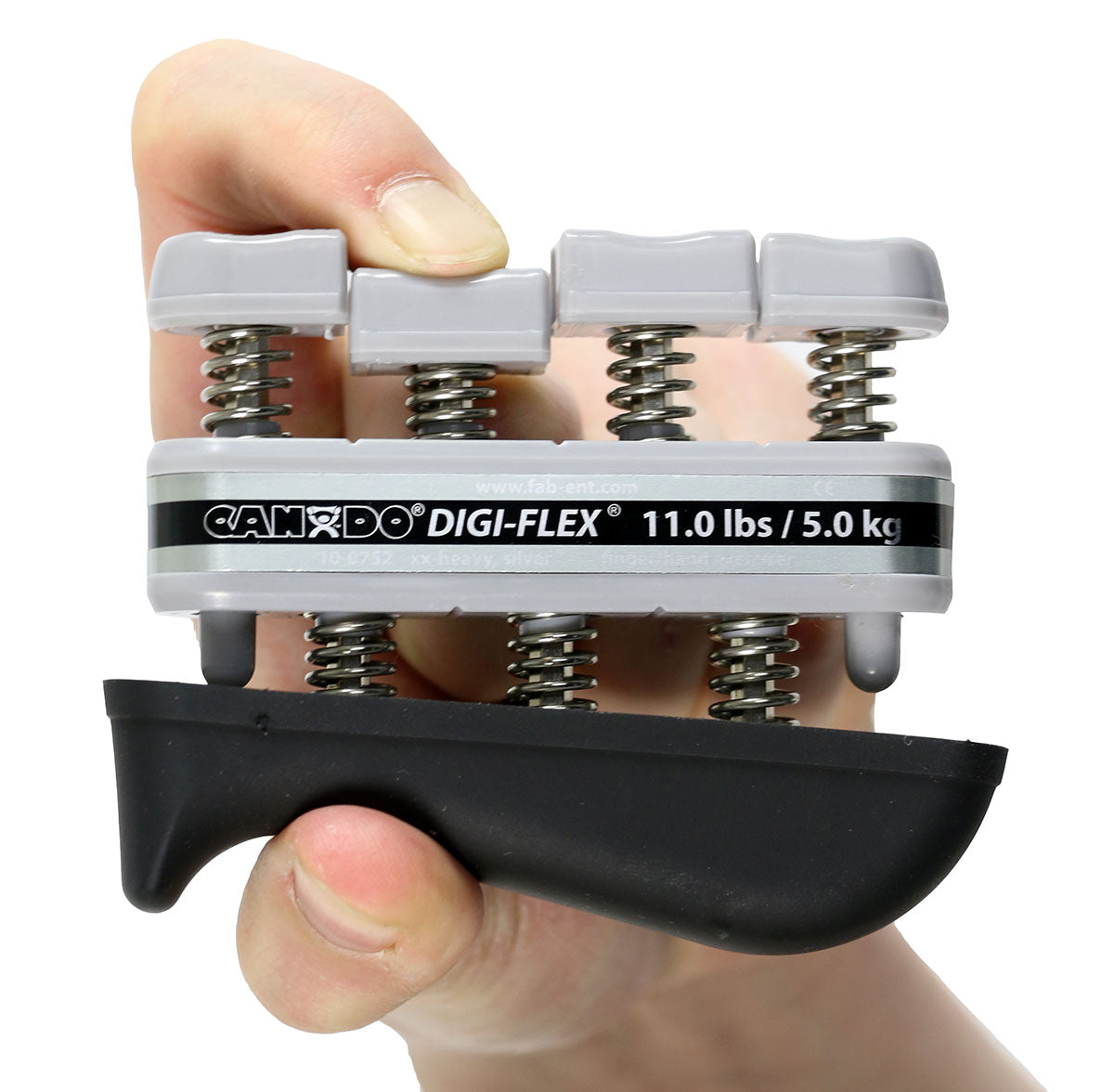 CanDo Digi-Flex hand exerciser - Silver, xx-heavy - Finger (11.0 lb) / hand (38.0 lb)
