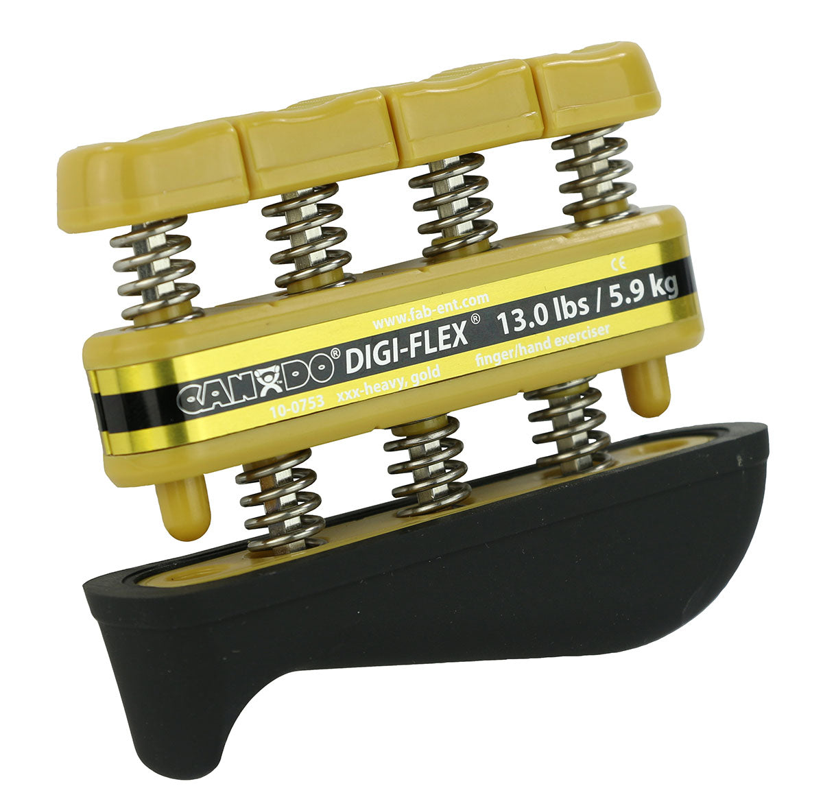 CanDo Digi-Flex hand exerciser - Gold, xxx-heavy - Finger (13.0 lb) / hand (45.0 lb)