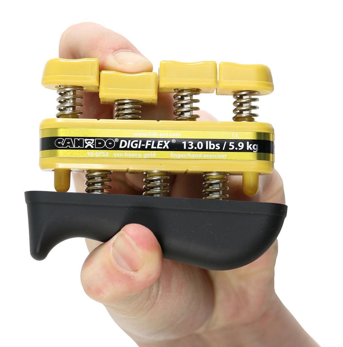 CanDo Digi-Flex hand exerciser - Gold, xxx-heavy - Finger (13.0 lb) / hand (45.0 lb)