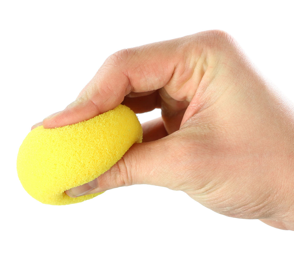 CanDo Memory Foam Squeeze Ball - 2.5" diameter - Yellow, x-easy