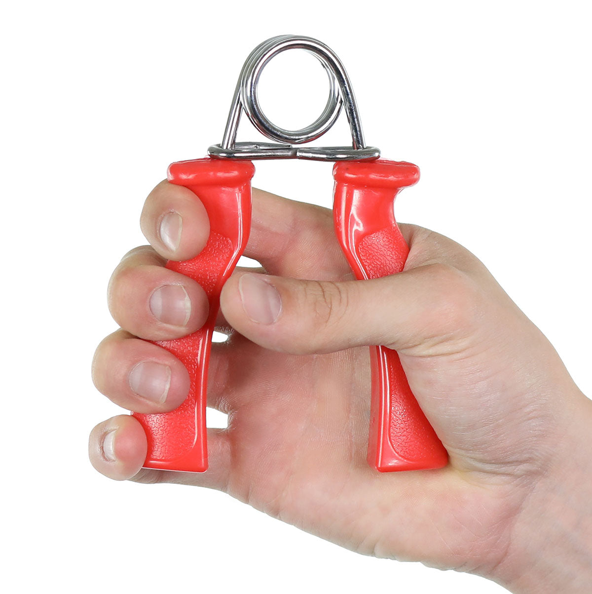 Fixed resistance hand grip, medium, red, pair