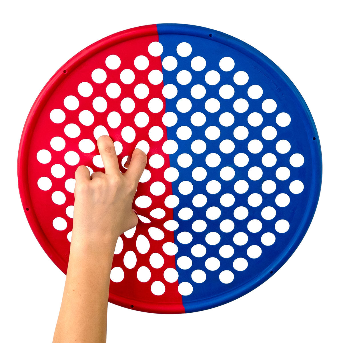 CanDo Hand Exercise Web - Low Powder - 14" Diameter - multi-resistance, Red/Blue