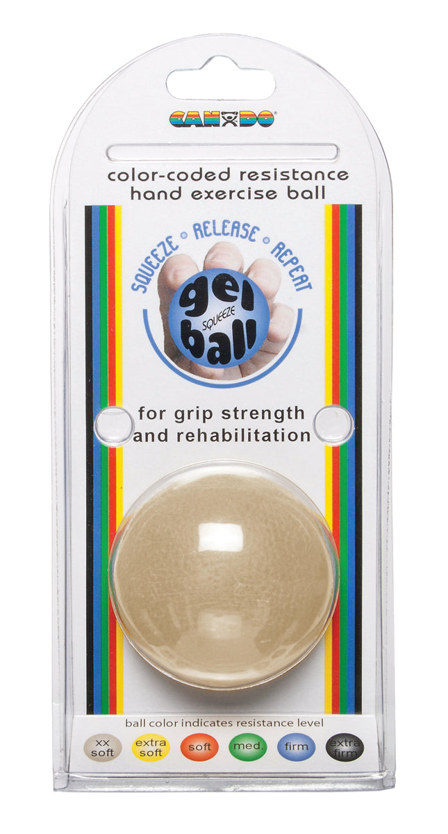 CanDo Gel Squeeze Ball, Standard Circular, Tan (XX-Light)