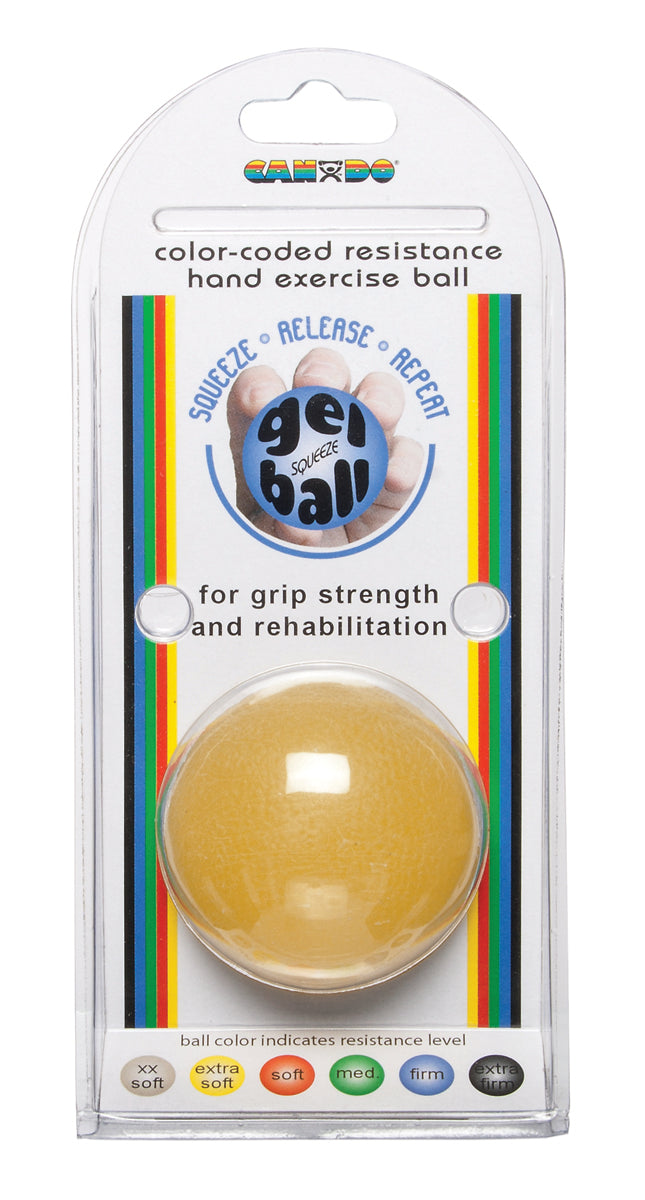 CanDo Gel Squeeze Ball, Standard Circular, Yellow (X-Light)