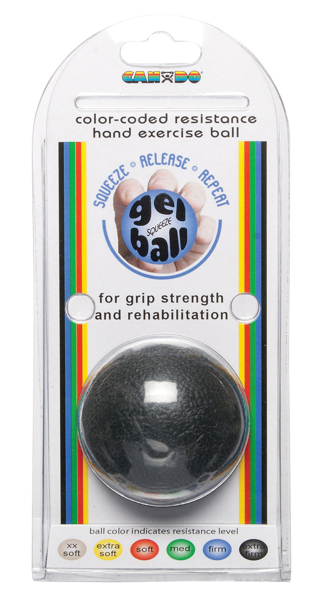 CanDo Gel Squeeze Ball, Standard Circular, Black (X-Heavy)