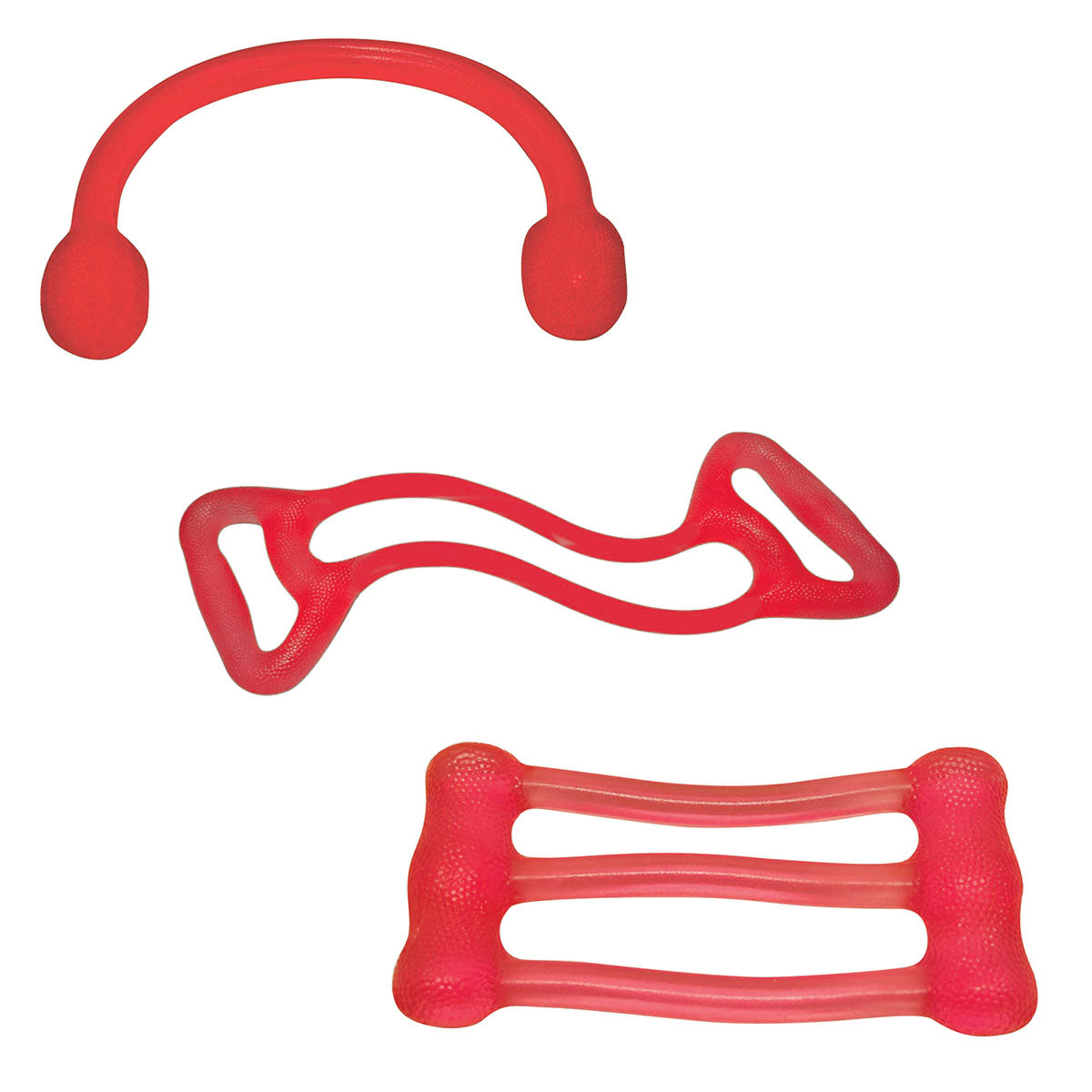 CanDo Jelly Expander Single, Double and Triple Exerciser Kit - red - light