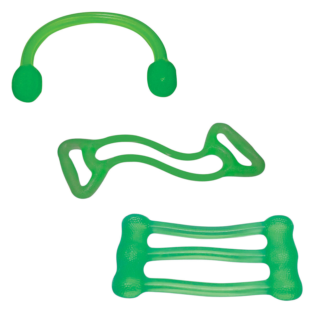 CanDo Jelly Expander Single, Double and Triple Exerciser Kit - green - medium