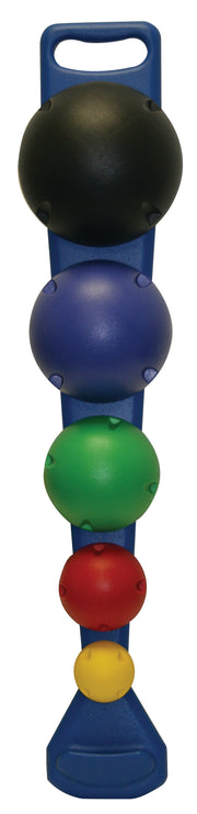 CanDo MVP Balance System, 5-Ball Set with Wall Rack (1 each: yellow through black)